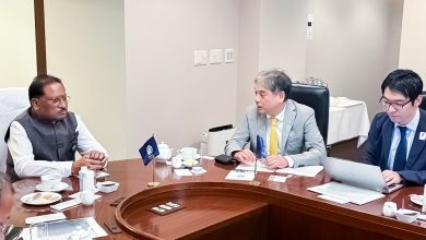 CM Vishnudev Sai meeting JETRO representatives in Tokyo to discuss investment opportunities in IT, textiles, aerospace and space cluster development